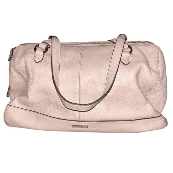 Coach 3 Zip Vermillion Gray Leather Purple Lining Katheryn Satchel Bag F31324 - Picture 2 of 11